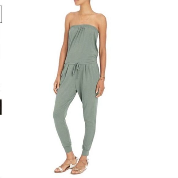 Sundry Olive Strapless Jumpsuit Size 0 - Picture 1 of 2